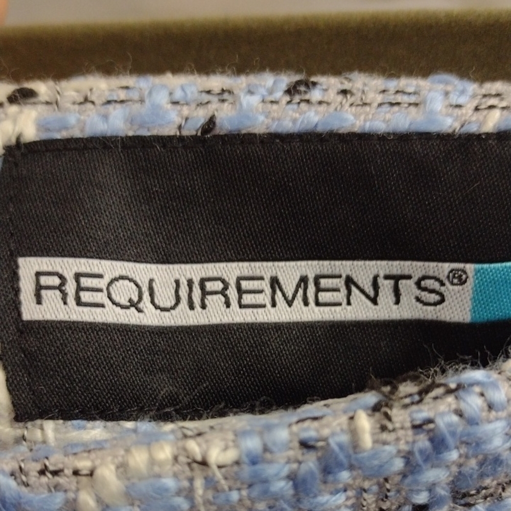 Requirements Light Blue and White Tweed Blazer With Skirt Size 16 - Picture 2 of 12